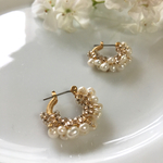 再4販月のしずくフープピアス（淡水パール）パール