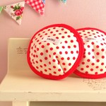 可愛い布母乳パット～白にakaドット
