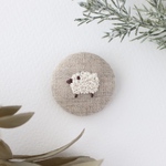手刺繍ミニヘアゴム　ひつじ
