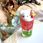 327 ＊シロクマさんのスイカジュース＊　ミニチュアドリンク　シルバニア　ねんどろいど　ドールハウス　夏　ミニチュアスイーツ