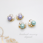爽やかパウダーカラー♡大人可愛い＊シンプル＊ビジューピアス