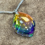 🌈ダークオレンジレインボーリーフダイクロペンダント🌈