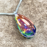 🌈ダークターコイズグリーンからピンク＆ライトピンク雫ペンダント🌈