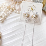 flower bijou Silver long charm