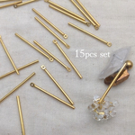 15個セット!真鍮 30mm シンプル丸棒スティックチャーム