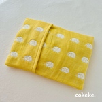୨୧ アイスノンカバー  ハリネズミ🦔  ふわふわ&やわらか６重ガーゼ 保冷枕用  黄 ୨୧