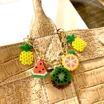 夏フルーツのバッグチャーム デリカビーズ織り