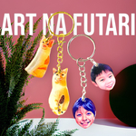 ★アートなふたり★2人用 キーホルダー キーリング バッグチャーム うちの子 アクセサリー 絵画風 おしゃれ ペット 写真 グッズ 顔 子供 フォト 写真で作る 記念品 贈答品 プレゼント メモリアル