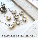 ☆再入荷【4pcs】3mm幅　12mmステンレスハギーフープピアス　ステンレスシルバー