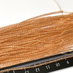 KB205  極小 オレンジ  2mm 2本入り 1連約34cm ガラス ビーズ ボタンカット クリスタル 手芸材料