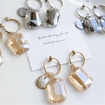 【再販×4】square glass beads pierce