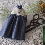 ブーケ刺繍のヨークギャザーワンピース