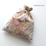 【フリル口巾着】スモールスザンナ*57P*30cm×25cm*大きめ*リバティ