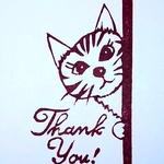 消しゴムはんこ「ねこ・ネコ・thank you」