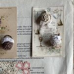 ミニカゴと カンカン帽のピアス(イヤリング) ナチュラル