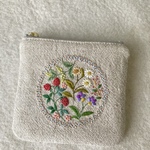 【再販×2】コットンリネンと刺繍の春の野の花ポーチ2
