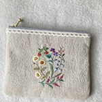 【再販×2】コットンリネンと刺繍の春の野の花ポーチ2
