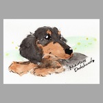イラスト原画(ポストカードサイズ) 77ミニチュアダックス