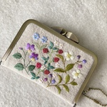 【再販×3】コットンリネンとカラフルな野の花のカードケース　名刺入れ