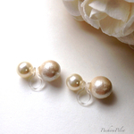 ＊再販＊新♡恋する乙女＊swarovski&cotton double pearl reversible earring