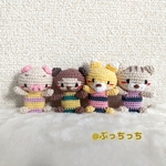 指人形 セット こぶたぬきつねこ  あみぐるみ