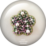 Flower Garden 〜Coup de Coeur〜ビーズ刺繍ブローチ