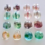 1053  ガラスビーズ　シックなトーン　2セット16個  縦9、10mm