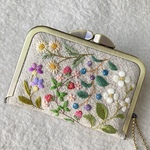 【再販×4】コットンリネンとカラフルな野の花のカードケース　名刺入れ