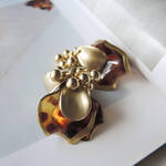 2個＊ 花びらタッセルチャーム レオパード じゃらじゃら オリジナル 受注制作 import parts IMP-PRT-4439