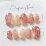 ネイルチップ 桃ネイル ニュアンスネイル ぷっくりネイル うるうるネイル シンプルネイル