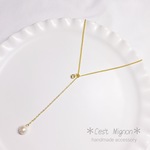 【14kgf】petit swaro×pearl long necklace