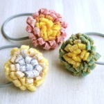 フェルト 花のヘアゴム 【ohana】ウール ハンドメイド
