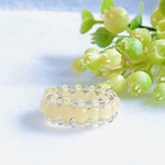 レモンイエロー天然石リング⭐︎クリアビーズリング