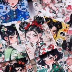 コラージュ素材   女の子シール