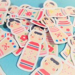 こけし＊フレークシール