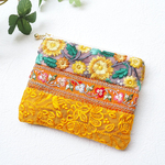 【限定１点】インド刺繍リボンのミニポーチ（インド刺繍/リボン/インドリボン/ポーチ/コインケース）