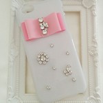 大人可愛い☆ フレームデザインiphonecase　ホワイトケースタイプ　☆オーダー商品☆