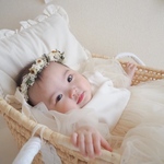 〚ベビー・キッズ花冠〛 sora. ~white natural~　ハーフバースデー　結婚式　リングガール　リングボーイ　月齢フォト　七五三　ヘアアクセサリー　誕生日　赤ちゃん　100日祝