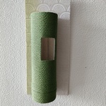 竹の花入れ　壁掛け　ちりめん細工　　
