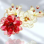 【再販vol.4】深紅 の 薔薇 髪飾り⭐︎ アメリカンフラワー