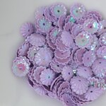 スパンコール 6mm 約340枚(約4g) 花 菊 カップ オーロラ 薄紫 (SKC06AFMHD00)