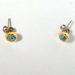 アクアマリン　一粒シンプルピアス