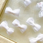 217【パーツ/10ヶ】グログラン×オーガンジーリボン/ホワイト