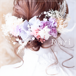 *Fleur Collection＊11*　髪飾り　ヘッドドレス　プリザーブドフラワー 　着物　袴　花　振袖　卒業式 　成人式　和　和装　紫陽花　かすみ草　ウェディング　結婚式　前撮り　