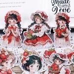 フレークシール　女の子　苺　ストロベリー　ステッカー