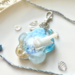海塗りシャカシャカキーホルダー　オイル入り　〜猫ちゃんの夏休み　海ver〜