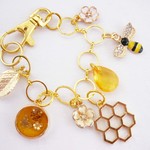 HONEY BEE・キラキラの みつばち・ミツバチ・蜜蜂_バッグチャーム