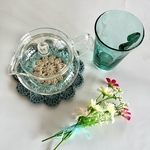 送料無料　お花　手編みドイリー　ポットマット