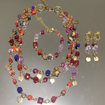 専用です！誰も購入しないでください。カラフル3連ネックレス&ブレスレット&イヤリング573