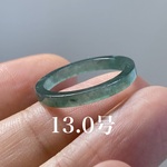 L23-85 氷糯種 青色 13.0号 天然 グアテマラ産 A貨 本翡翠 くりぬき リング